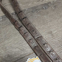 Narrow Thick Nylon Lined Stirrup Leathers *gc/fair, v.rubbed & torn, faded, dents, hole/torn edge
