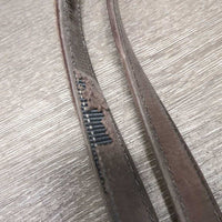 Narrow Thick Nylon Lined Stirrup Leathers *gc/fair, v.rubbed & torn, faded, dents, hole/torn edge
