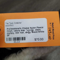Nylon Fleece Cinch, velcro liner *vgc/gc, clean, clumpy, mnr hair, dingy
