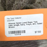 Nylon Lead Rope *fair, rubs, snags, hairy, frays, dirt, faded
