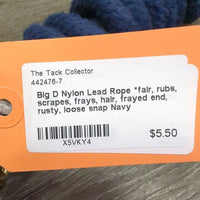 Nylon Lead Rope *fair, rubs, scrapes, frays, hair, frayed end, rusty, loose snap
