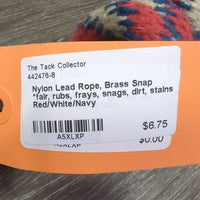 Nylon Lead Rope, Brass Snap *fair, rubs, frays, snags, dirt, stains
