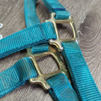 Thick Stiff Nylon Halter *gc/fair, dirty, rubs, marker, stains, rubs, frays
