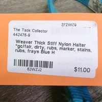 Thick Stiff Nylon Halter *gc/fair, dirty, rubs, marker, stains, rubs, frays
