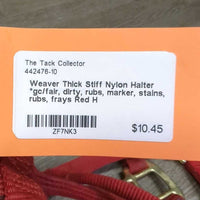 Thick Stiff Nylon Halter *gc/fair, dirty, rubs, marker, stains, rubs, frays
