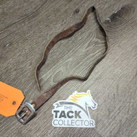Flat Thin Western Leather Strap, Buckle *gc/fair, dirty, rubs, twists, dents
