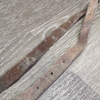 Flat Thin Western Leather Strap, Buckle *gc/fair, dirty, rubs, twists, dents
