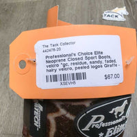 Neoprene Closed Sport Boots, velcro *gc, residue, sandy, faded, hairy velcro, peeled logos
