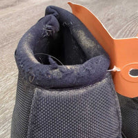 Pr No Turn Bell Boots, velcro *gc, dirt, rubs, holey top edges, threads, hair
