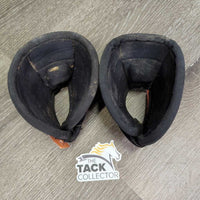 Pr No Turn Bell Boots, velcro *gc, dirt, rubs, holey top edges, threads, hair
