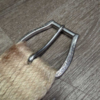 27 Mohair String Cinch, 2 D Rings, Keeper *gc, rubs, hairy, stains, frays, stains

