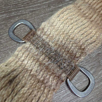 27 Mohair String Cinch, 2 D Rings, Keeper *gc, rubs, hairy, stains, frays, stains
