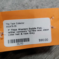 1" Thick Western Saddle Pad, wither contours *xc?like new, clean, v.mnr hair & rubs

