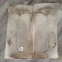 Contoured Western Wool & Fleece Saddle Pad *gc, rubs, dents, hair, dirt, stain, older, spots, thin spots, warped
