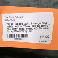 Padded Quilt Storage Bag, mesh bottom "Roo-Hide Saddlery" *gc, dirty, rubs, older, NO Shoulder Strap
