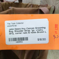 Hvy Canvas Grooming Bag, Shoulder Strap *gc, v.hairy, dirty, corner rubs & holes
