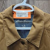 MENS Light Canvas Jacket, snaps *vgc, mnr seam puckers & faded
