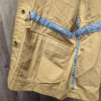 MENS Light Canvas Jacket, snaps *vgc, mnr seam puckers & faded
