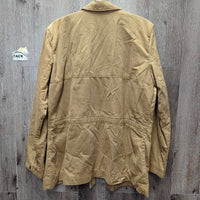 MENS Light Canvas Jacket, snaps *vgc, mnr seam puckers & faded
