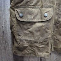 "Under the Wire" Oilskin Slicker - Jacket, Zipper, Corduroy Collar & Cuffs *gc, stains, hairy, older?, loose cotton lining
