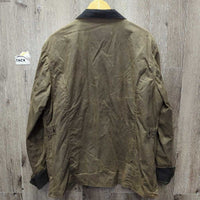 "Under the Wire" Oilskin Slicker - Jacket, Zipper, Corduroy Collar & Cuffs *gc, stains, hairy, older?, loose cotton lining
