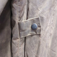 "Under the Wire" Oilskin Slicker - Jacket, Zipper, Corduroy Collar & Cuffs *gc, stains, hairy, older?, loose cotton lining
