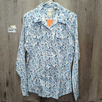 LS Western Shirt, snaps *gc, mnr cuff stains & seam puckers
