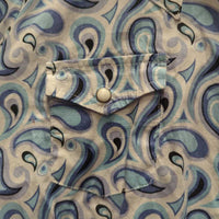 LS Western Shirt, snaps *gc, mnr cuff stains & seam puckers
