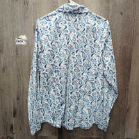LS Western Shirt, snaps *gc, mnr cuff stains & seam puckers
