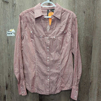 LS Western Shirt, snaps *gc, creases, crinkles, mnr loose stitching
