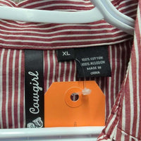 LS Western Shirt, snaps *gc, creases, crinkles, mnr loose stitching
