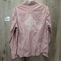 LS Western Shirt, snaps *gc, creases, crinkles, mnr loose stitching
