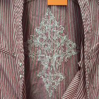 LS Western Shirt, snaps *gc, creases, crinkles, mnr loose stitching
