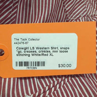 LS Western Shirt, snaps *gc, creases, crinkles, mnr loose stitching
