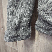 High Collar Light Fleece Lined Wool Sweater, Zipper *vgc, mnr hair, stretched cuffs, rubs & pills
