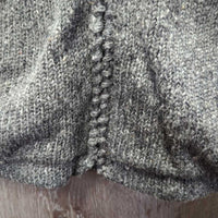 High Collar Light Fleece Lined Wool Sweater, Zipper *vgc, mnr hair, stretched cuffs, rubs & pills
