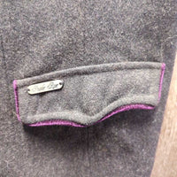 Wool Vest, Velvet Collar & Trim, Satin Lining, Zipper *vgc, hairy, older?, mnr edge rubs & threadss
