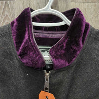 Wool Vest, Velvet Collar & Trim, Satin Lining, Zipper *vgc, hairy, older?, mnr edge rubs & threadss
