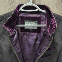 Wool Vest, Velvet Collar & Trim, Satin Lining, Zipper *vgc, hairy, older?, mnr edge rubs & threadss
