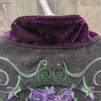 Wool Vest, Velvet Collar & Trim, Satin Lining, Zipper *vgc, hairy, older?, mnr edge rubs & threadss
