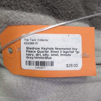 Keyhole Newmarket Hvy Fleece Quarter Sheet 0 legs/tail *gc, hairy, dirt, pilly, smell, threads
