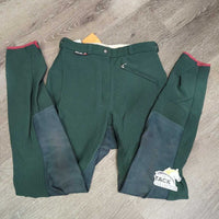 Hvy Ribbed Leather Full Seat Breeches *vgc, mnr pills, older, faded, rubbed & pilly ankles
