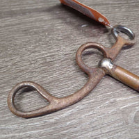 SS Med Port Western Correction Bit, Copper bars *gc/fair, dirty, caked, rusty, peeling, rubs
