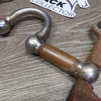 SS Med Port Western Correction Bit, Copper bars *gc/fair, dirty, caked, rusty, peeling, rubs
