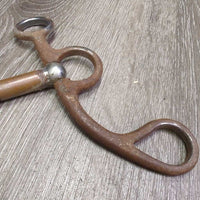 SS Med Port Western Correction Bit, Copper bars *gc/fair, dirty, caked, rusty, peeling, rubs
