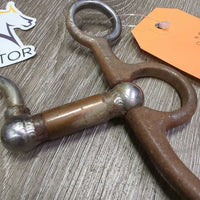 SS Med Port Western Correction Bit, Copper bars *gc/fair, dirty, caked, rusty, peeling, rubs
