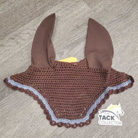 Crochet Fly Veil Ear Bonnet, bling *xc/like new
