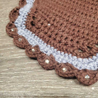 Crochet Fly Veil Ear Bonnet, bling *xc/like new
