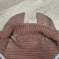 Crochet Fly Veil Ear Bonnet, bling *xc/like new
