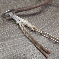 LS High Port Western Curb Bit, Tooled Silver, leather chin strap, chain stabilizer *gc, dirt, rust, scrapes, gunk, caked
